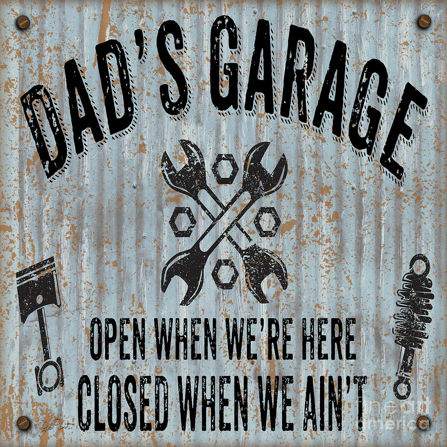 Dads Garage On Sheet Metal Digital Art by Jean Plout