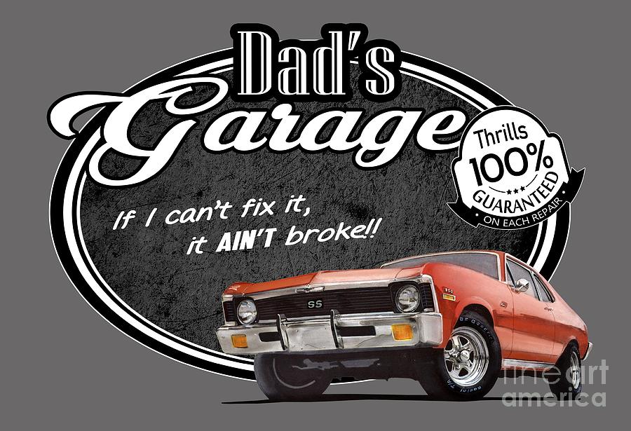 Car Digital Art - Dads Garage with Nova by Paul Kuras