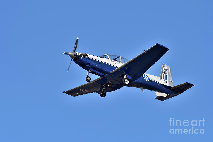 Daedalus Demo Team of Hellenic Air Force flying T-6A Texan II Photograph by George Atsametakis