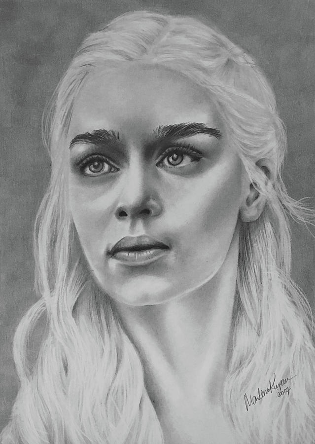 Daenerys Targaryen Drawing by Marlene Kupau