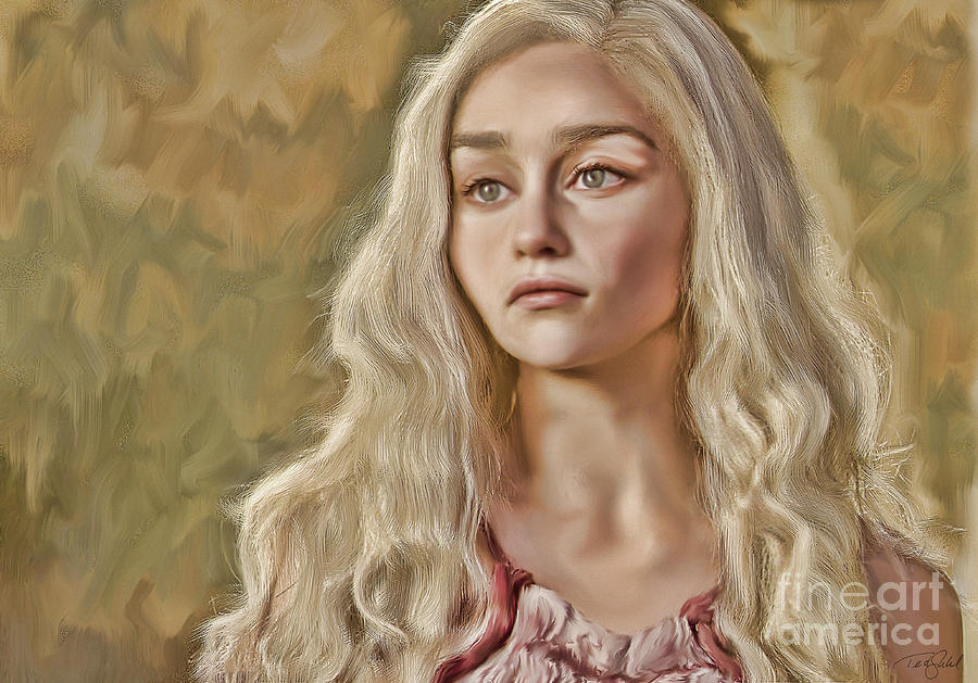 Emilia Clarke Painting - Daenerys Targaryen by Ted Guhl