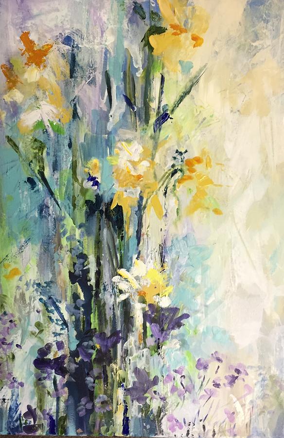 Daffodil Abstract Painting by Karen Ahuja