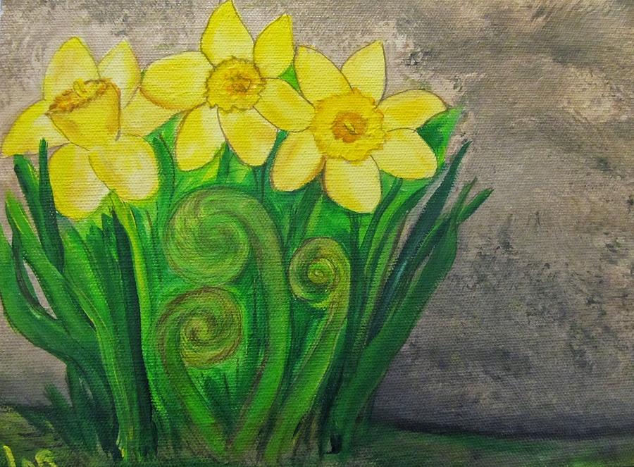 Daffodil Daze Painting by Lorraine Centrella