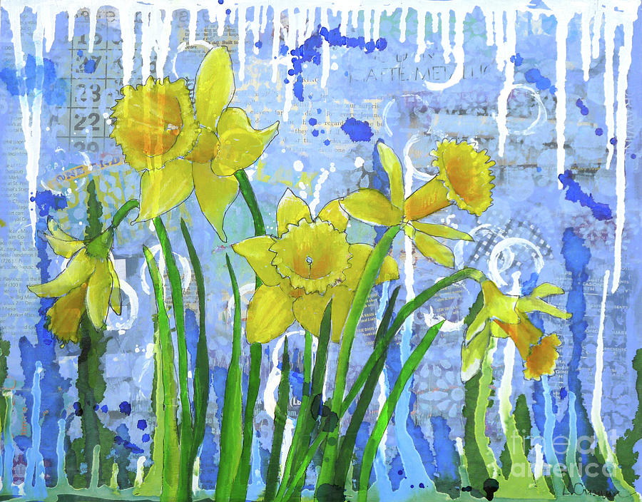 Daffodil Ding Dongs Painting by Lisa Crisman