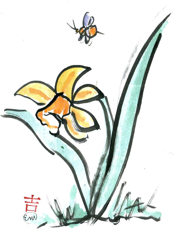 Daffodil Painting by Ellen Miffitt