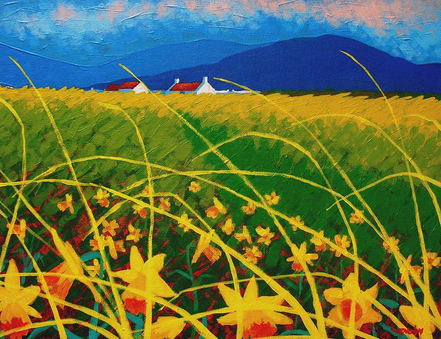 Nature Painting - Daffodil landscape by John  Nolan