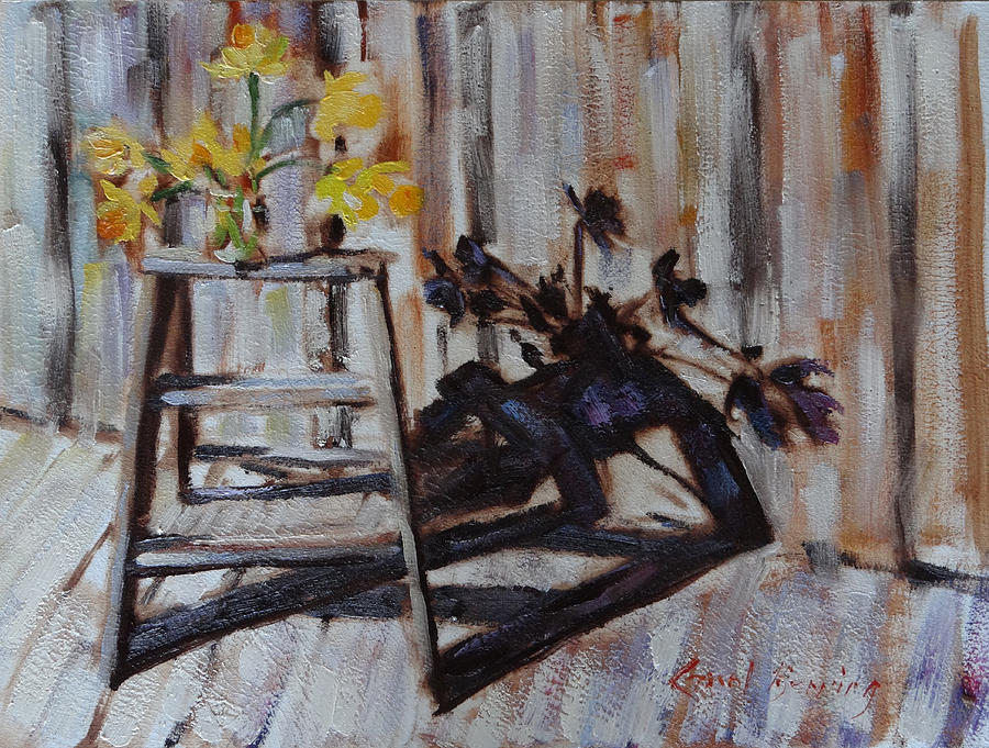 Daffodil Shadows Painting by Carol Berning