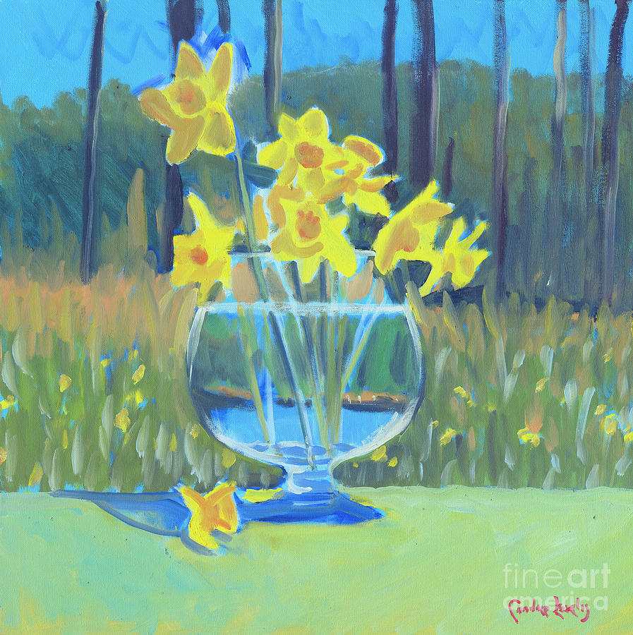 Vase Painting - Daffodil Snifter  by Candace Lovely