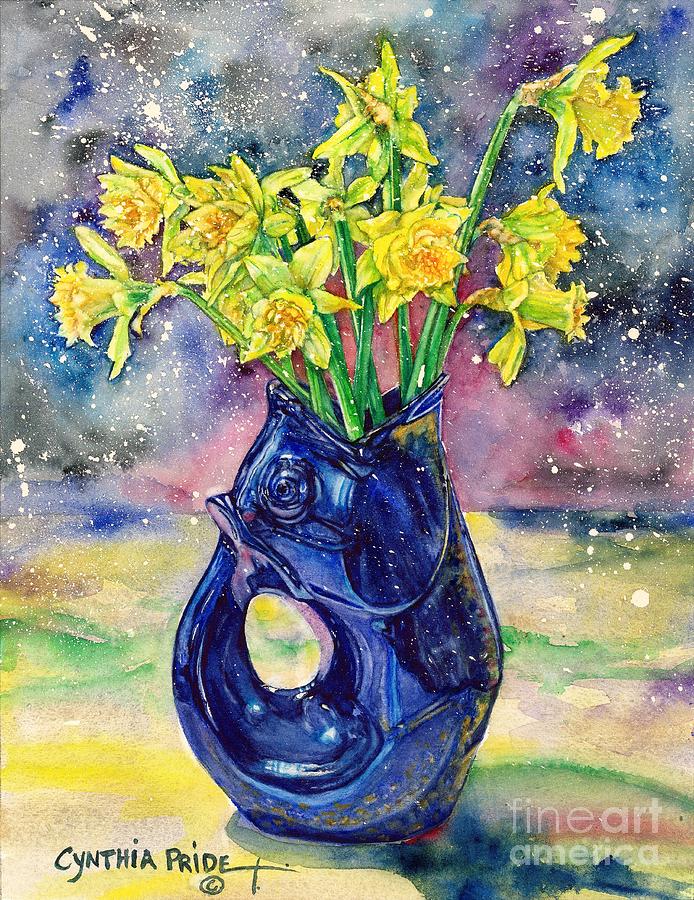 Daffodil Spray Painting by Cynthia Pride