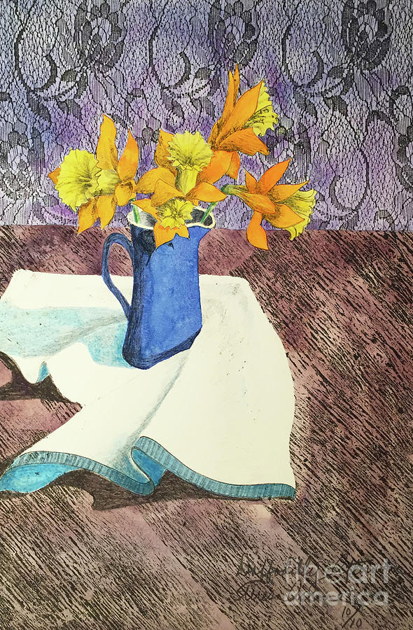 Daffodilly Afternoon Painting by Teresa Ascone
