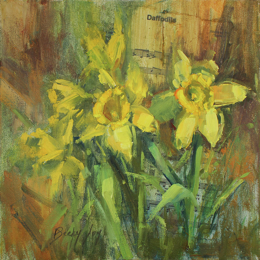 Daffodils Painting by Becky Joy