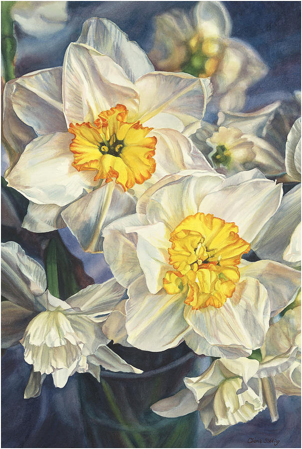 Daffodils Painting by Cherie Sikking - Fine Art America