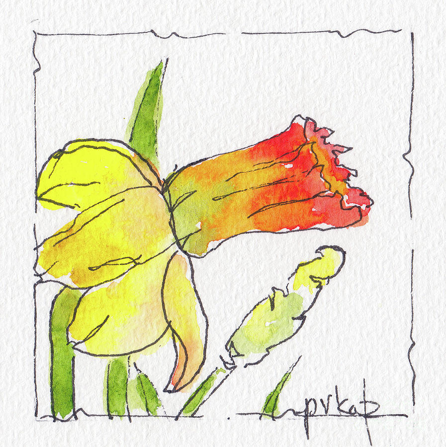 Daffodils In January Painting by Pat Katz