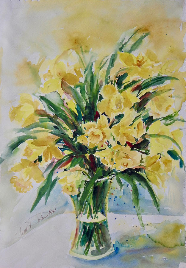 Daffodils Painting by Ingrid Dohm