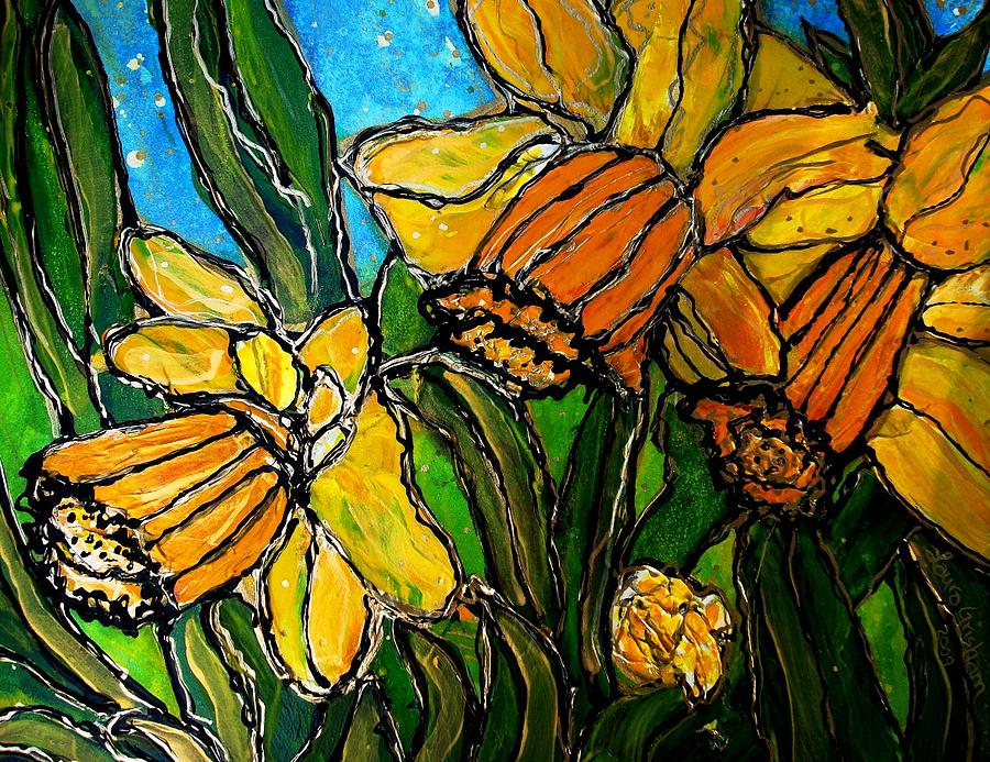 Daffodils Painting by Laura  Grisham