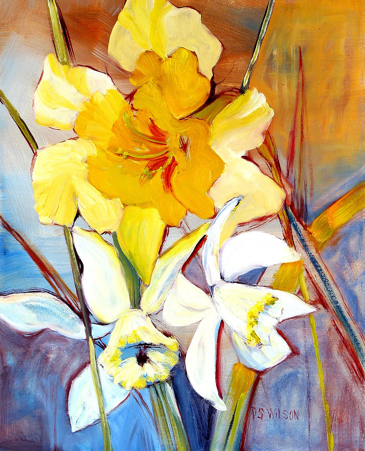 Daffodils Painting by Peggy Wilson