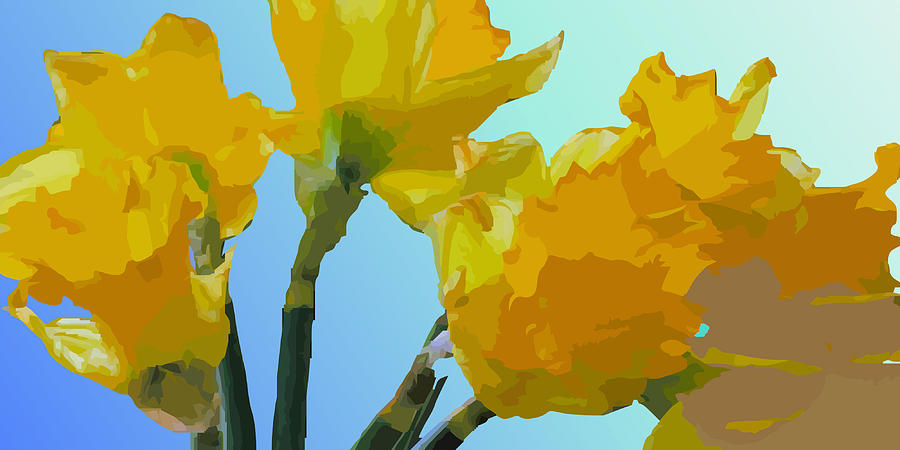 Daffodils Digital Art by Robert Bissett