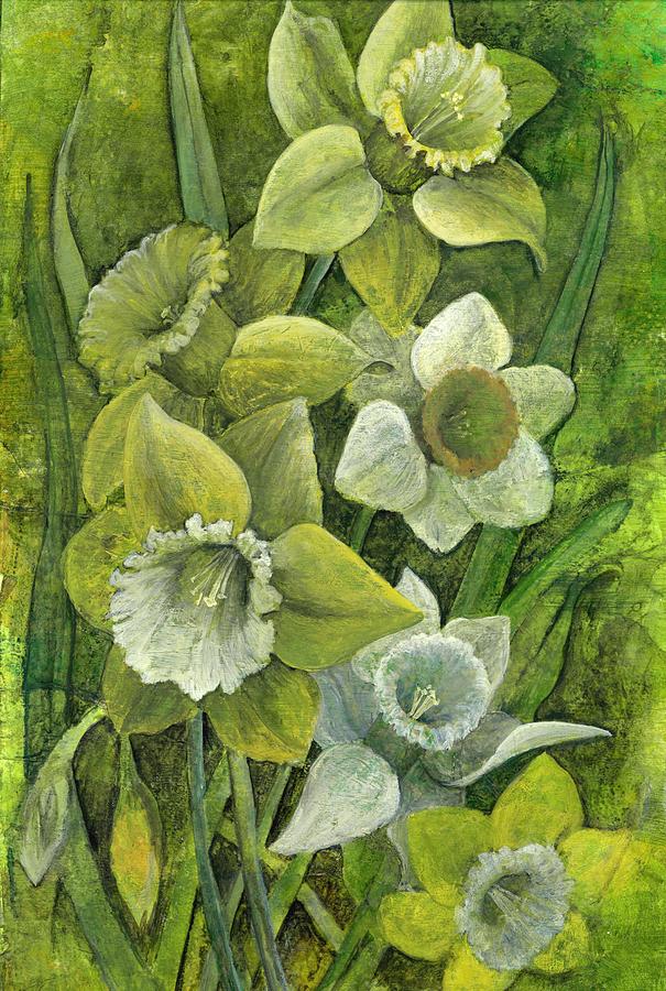 Daffodils Painting by Sandy Clift