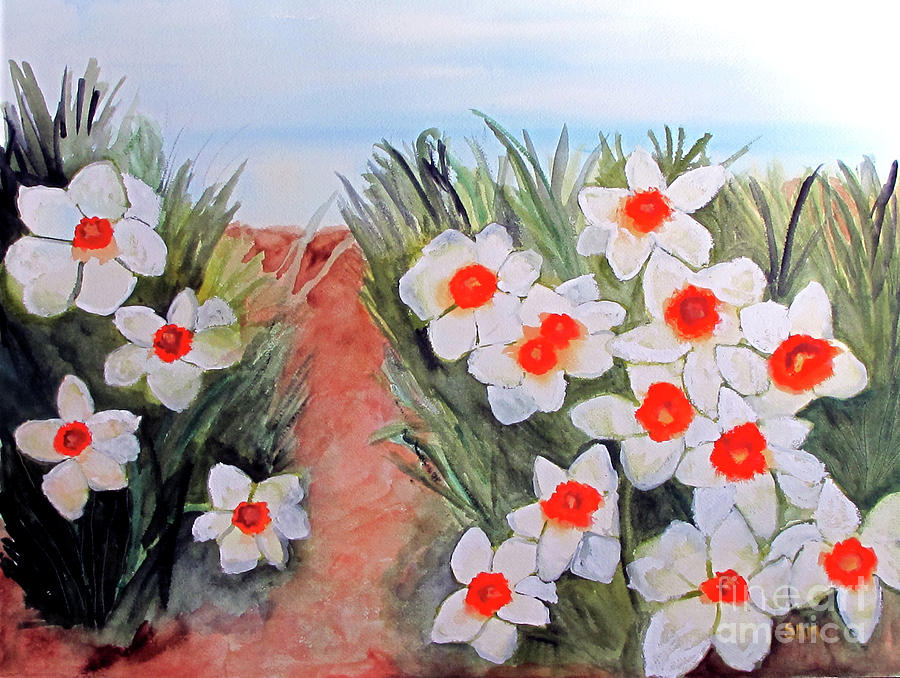 Daffodils Painting by Sandy McIntire