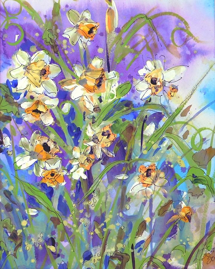 Daffodils Painting by Terri Einer
