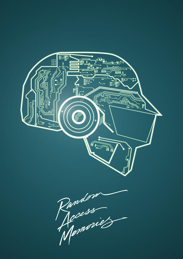 Daft punk Thomas Poster random access memories digital illustration print Digital Art by IamLoudness Studio