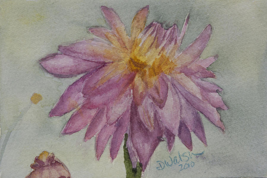 Dahlia at Eastport ME Painting by Donna Walsh