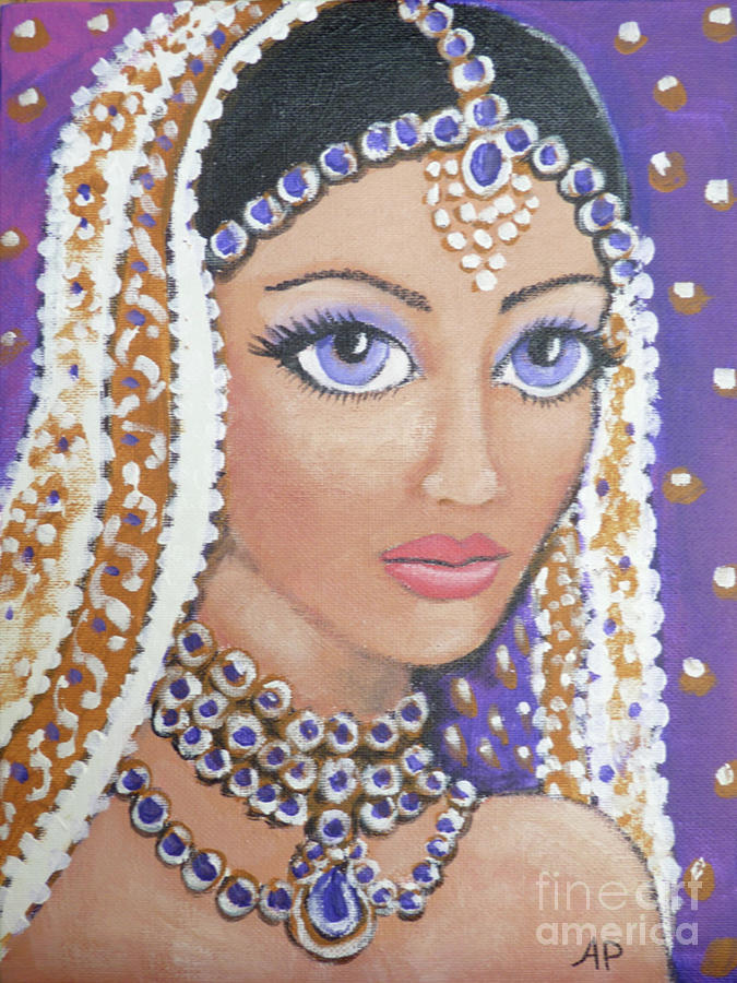 India Beauty Painting by Audrey Peaty
