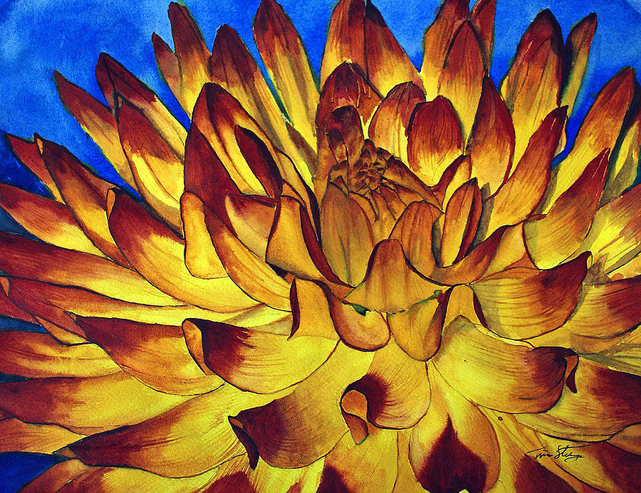 Flowers Still Life Painting - Dahlia by Tina Storey