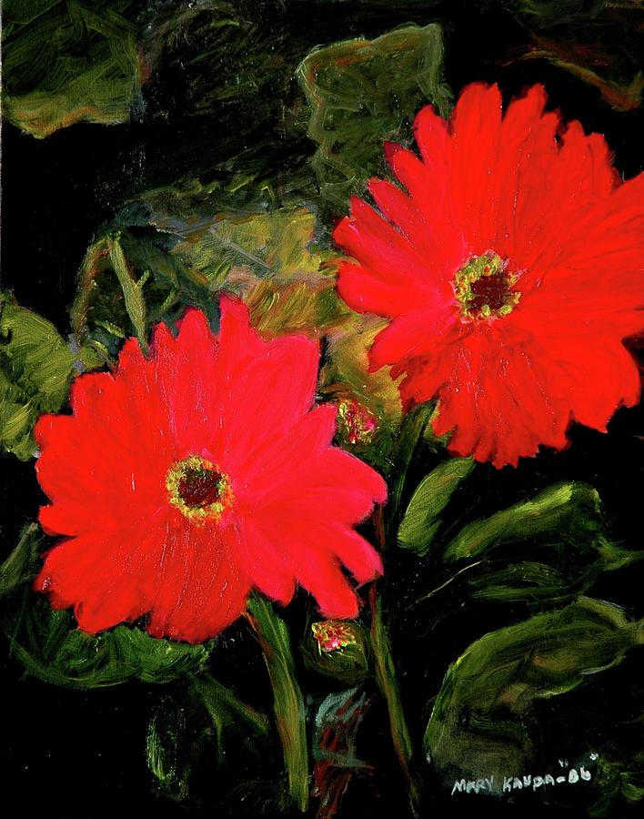 Dahlias by Mary Krupa  Painting by Bernadette Krupa