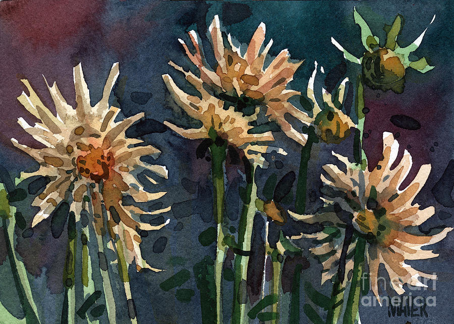 Dahlias Painting by Donald Maier