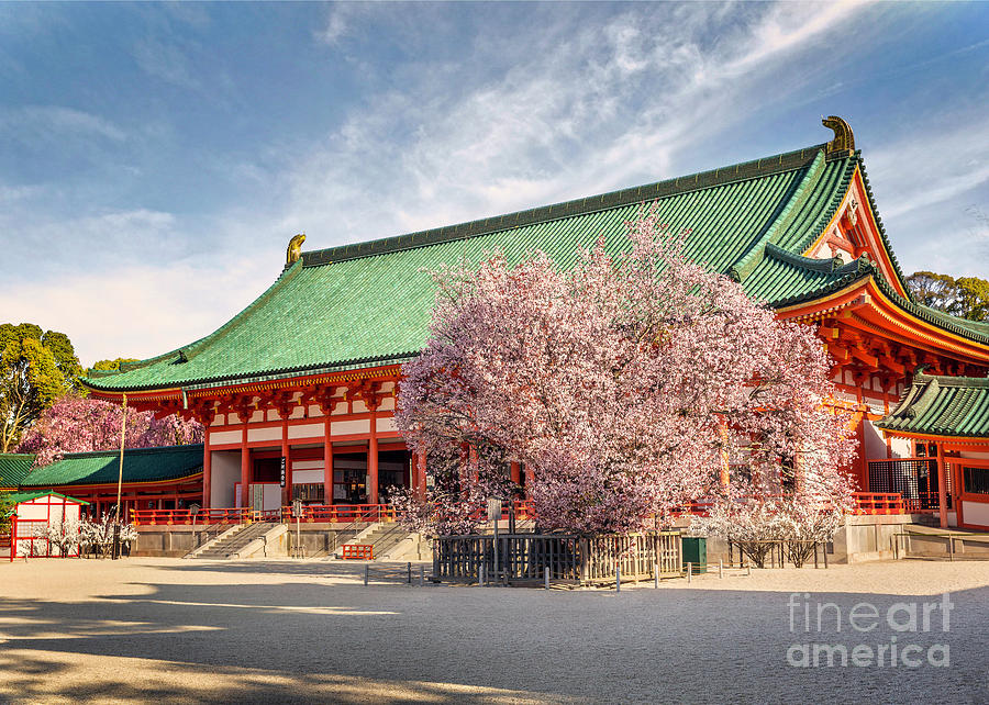 Daigukuden Main Hall of Heian Jingu Shrine Photograph by Karen Jorstad