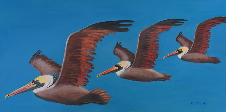 Bird Painting - Daily Commute by Jill Ciccone Pike