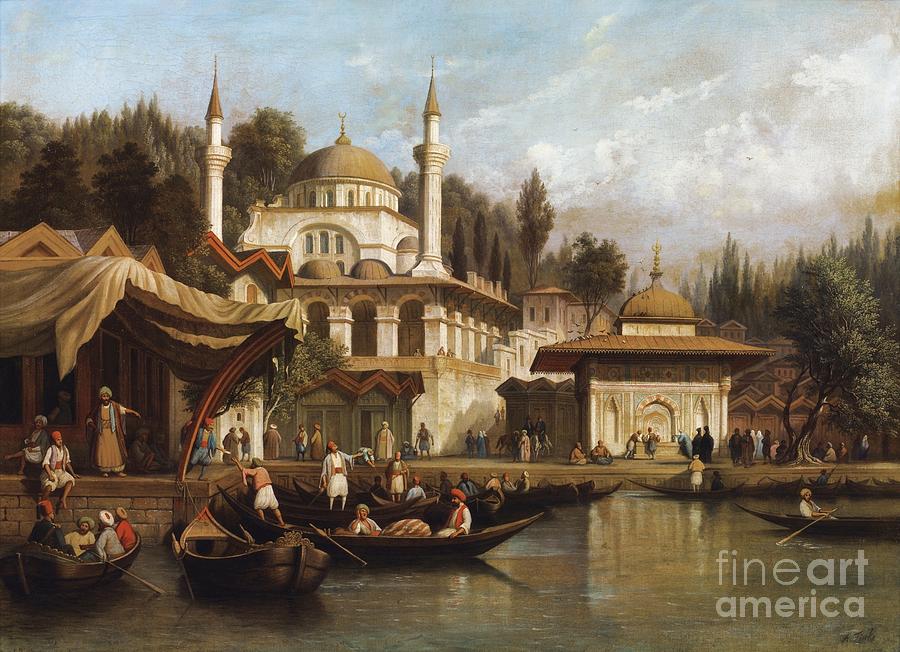 Daily life in Istanbul During Ottoman Empire Painting by Celestial Images