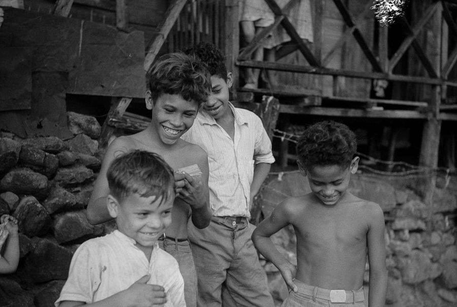 Summer Painting - Daily Life in Puerto Rico, c. 1938-1942, by Jack Delano, FSA, Boys in a slum in Yauco. by Celestial Images