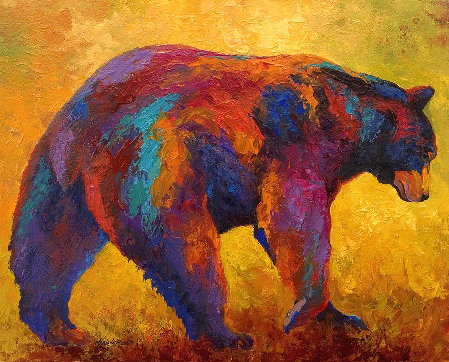 Wildlife Painting - Daily Rounds - Black Bear by Marion Rose