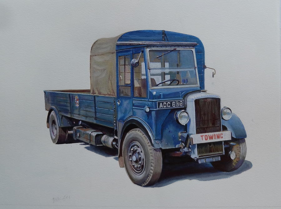 Daimler wrecker BTC Painting by Mike Jeffries