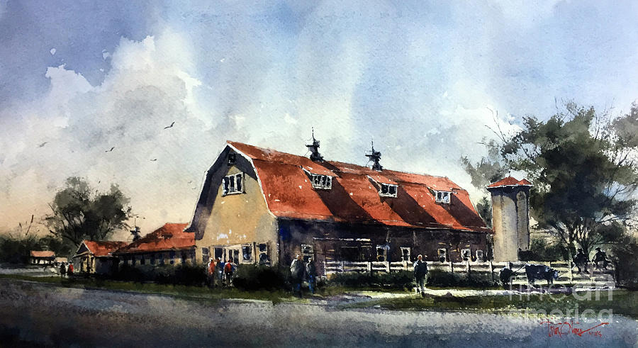 Dairy Barn at Texas Technological College Painting by Tim Oliver