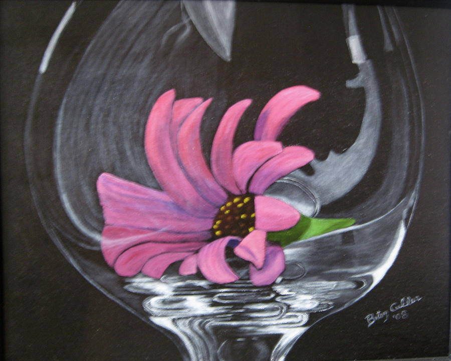 Flowers Still Life Painting - Daisey Under Glass by Betsy Cullen