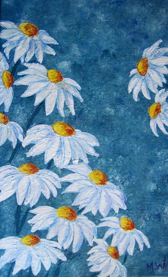 Flower Painting - Daisies and more daisies by Megan Walsh