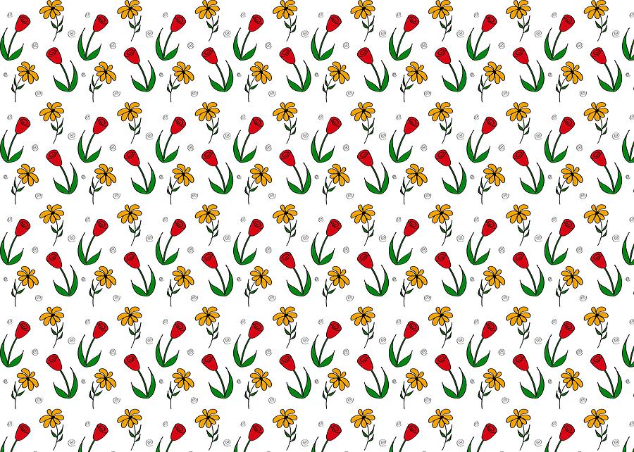 Daisy Digital Art - Daisies And Tulips by SharaLee Art