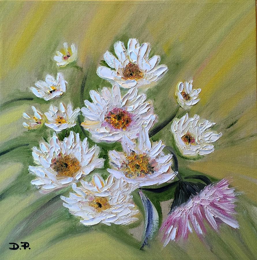 Daisies Painting by Donna Painter