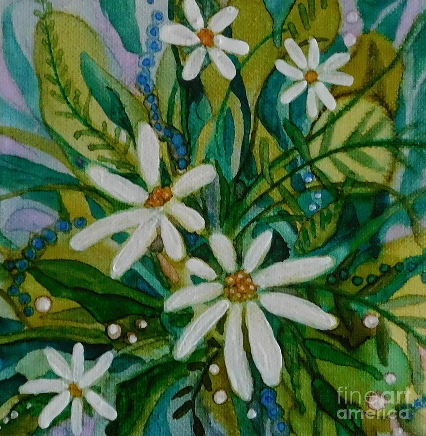 Daisies for Nancy Painting by Joan Clear