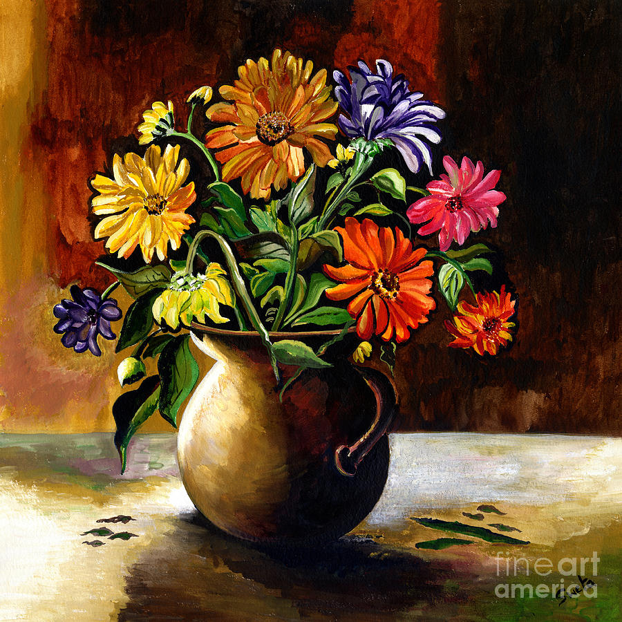 Still Life Painting - Daisies From My Garden by Sweta Prasad