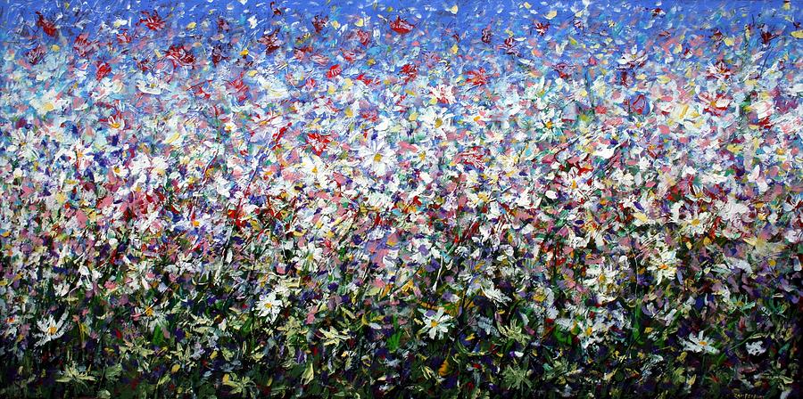 Daisies Painting by Mario Zampedroni