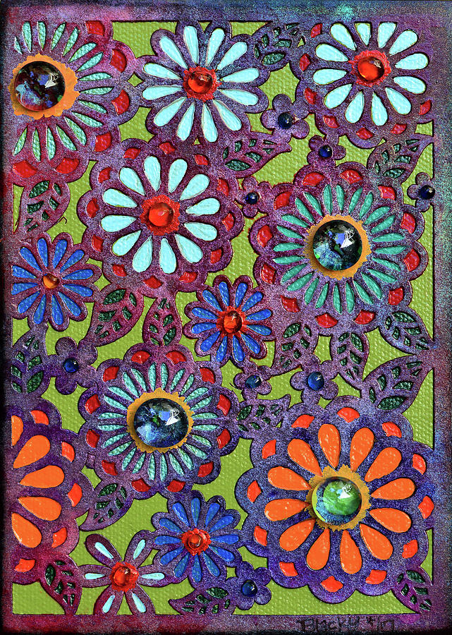 Floral Mixed Media - Daisies Of Terabithia by Donna Blackhall Floral Mixed Media - Daisies Of Terabithia by Donna Blackhall