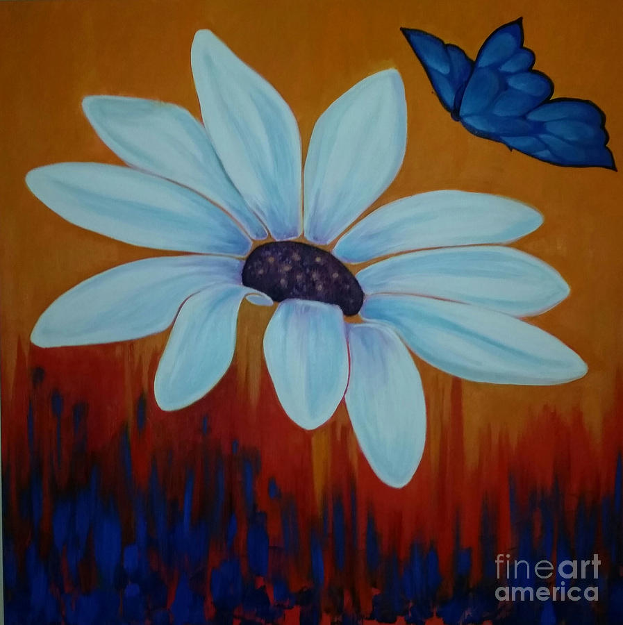 Daisy Abstract Painting by Joyce Hayes
