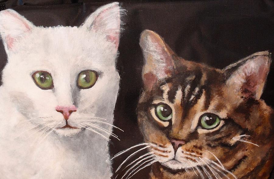 Daisy and Chairman Meow Painting by Carol Russell