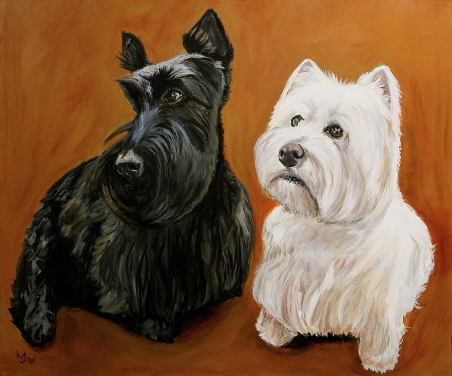 West Highland Terrier Painting - Daisy and Duffy by Kellie Straw