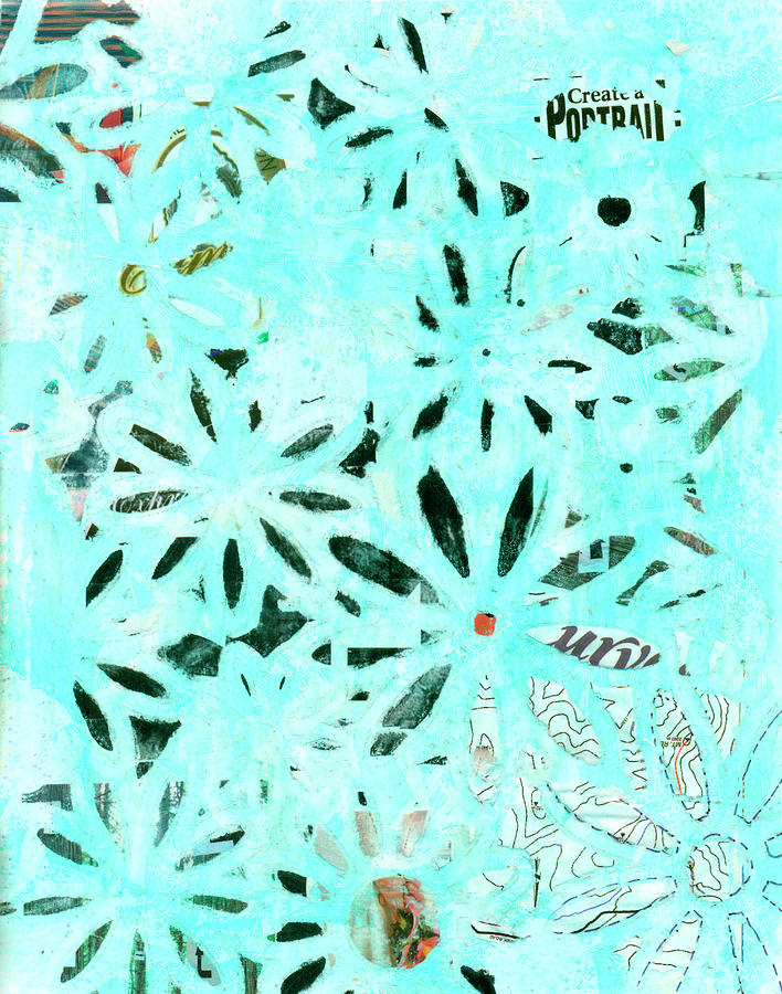 Daisy Art In Teal And Black Photograph by Sandra Foster