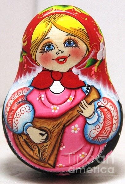 Matryoshka Doll Painting - Daisy Balalaika Chime Doll by Viktoriya Sirris